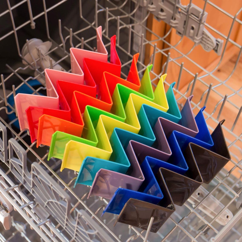 Youngever 9 Pack Large Taco Holder Stands, Taco Plate, Taco Truck Tray Style, Dishwasher Top Rack Safe, Set of 9 Assorted Colors - Image 5